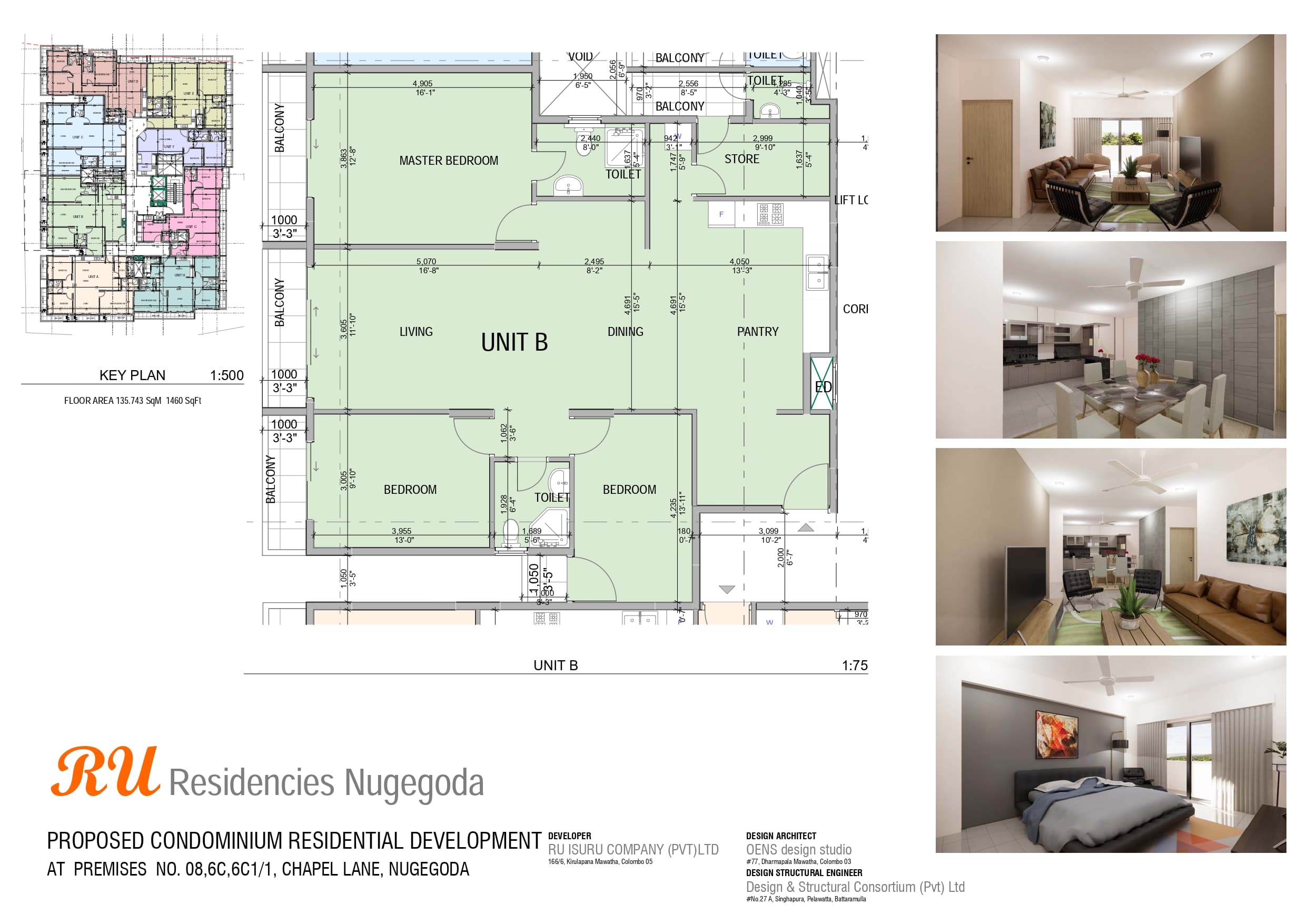Type B floor plan - 1,460 sq. ft.